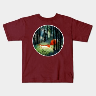 Red Fox in Forest Kids T-Shirt